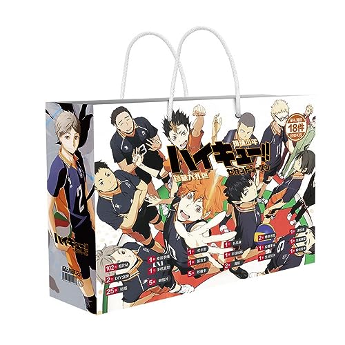 MayDee 18 Stück Haikyu Peripheriegeräte Geschenk, Haikyuu Anime Fanzine Figur Poster Sammlerkarte Broche... Für Fan-Sammlung Display von MayDee