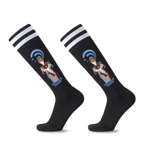 MayDee Genshin Impact Anime Socken Genshin Cartoon Strümpfe Baumwolle Anti-Schweiß Vielseitig Sport Cosplay Gestreifte Mittelhohe Socken (F) von MayDee