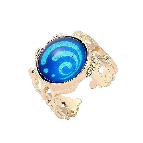 MayDee Genshin Element Ring Cosplay Prop Zubehör Element Vision Ringe Anime Genshin Figur Vintage Open Ring Für Fans, Glow-in-The-Dark Ring (B) von MayDee