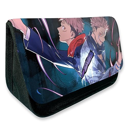 MayDee Jujutsu gojo Kaise Anime Peripherie Zipper Flap Federtasche, Full Colour Gedruckt Federmäppchen Schulbedarf (F) von MayDee