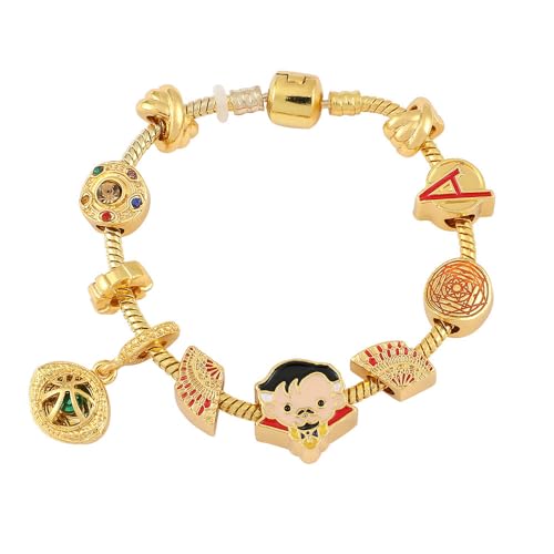 MayDee Stephen Strange Armbänder Strange Doctor Fan Fiction Armbänder Superhelden Niedliches Cartoon Charakter Kombi Armband Personalisierte Schmuck Gold (17cm) von MayDee