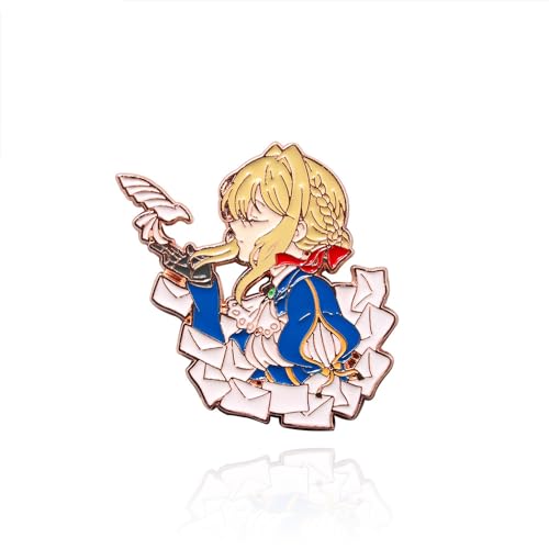 MayDee Violet Evergarden Manga Anstecknadel Anime Abzeichen Zubehör Violet Evergarden Fanzine Figure Metal Broche for Fans Collection von MayDee