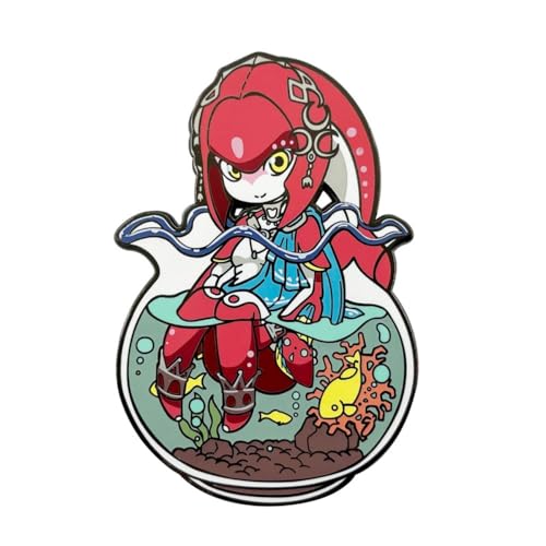 Z-lda Mipha Abzeichen Breath of The Wild Cute Mipha Metall Abzeichen Z-lda Game Collection Buch Tasche Dekoration Brosche (A) Mehrfarbig von MayDee