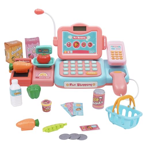 Kinder Kasse Spielzeug Supermarkt Registrierkasse mit Scanner, Essen, Sound, Kreditkarten-Geschenk, Kinderkasse Supermarkt Rollenspiel Spielzeug für Kinder Mädchen Jungen ab 3 Jahre Kinder Kasse Spielzeug Supermarkt Registrierkasse mit Scanner, Essen, Sound, Kreditkarten-Geschenk, Kinderkasse Supermarkt Rollenspiel Spielzeug für Kinder Mädchen Jungen ab 3 Jahre von Maycoly