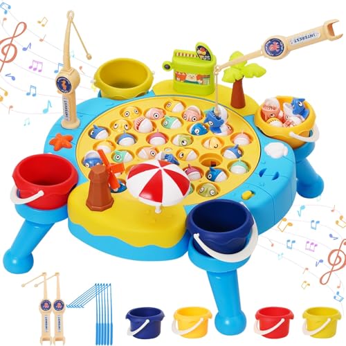 Angelspiel Spielzeug,Magnet Fische Angeln Spiel für Kinder,mit Musik,abnehmbaren Tischbeinen und Angelkübel,45 Fische und 8 Angelruten,Geeignet für Jungen und Mädchen ab 3 Jahren Angelspiel Spielzeug,Magnet Fische Angeln Spiel für Kinder,mit Musik,abnehmbaren Tischbeinen und Angelkübel,45 Fische und 8 Angelruten,Geeignet für Jungen und Mädchen ab 3 Jahren von Maycoly