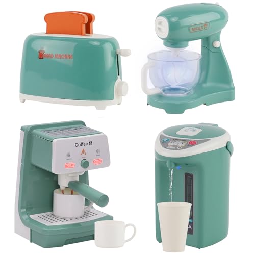 Maycoly Kaffeemaschinen-Spielset ,Kinderküche Spielset,Spielküche Küchenzubehör mit Espressomaschine Wasserspender Rührgerät, Toaste,Küchenspielzeug Rollenspiele Geschenke für Mädchen Jungen 3+ von Maycoly