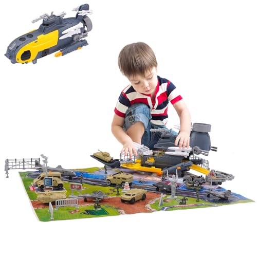 Modellschiff-Flugzeugträger Luftfahrzeugträger U-Boot-Modell,Verformbar,Enthält 18 Transportarten mit Verkehrsschildern und Spielmatten,Flugzeug Spielzeug,Flugzeugträger Spielzeugset für Kinder 3+ Modellschiff-Flugzeugträger Luftfahrzeugträger U-Boot-Modell,Verformbar,Enthält 18 Transportarten mit Verkehrsschildern und Spielmatten,Flugzeug Spielzeug,Flugzeugträger Spielzeugset für Kinder 3+ von Maycoly