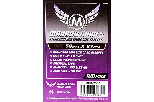 Standard USA Game Size Sleeves (100) 56 x 87mm (lila) - 7040 von Mayday Games