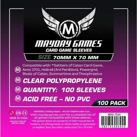 Mayday Games Small Square Sleeves (70x70mm)-100 Standard von Mayday