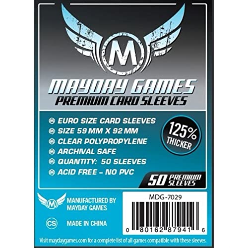 Mayday Games 59 x 92 mm Ärmel Euro Premium Kartenspiel (50er Packung) von Mayday Games