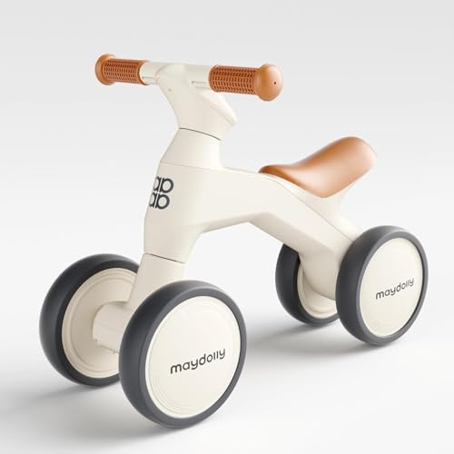 Maydolly Kinder Laufrad ab 1 Jahr, Lauflernrad Spielzeug für 10-36 Monate Baby, Erstes Fahrrad ohne Pedal mit 4 Rädern, Kleinkinder Erste Geburtstag Geschenk, Baby Spielzeug 1 Jahr,beige von Maydolly