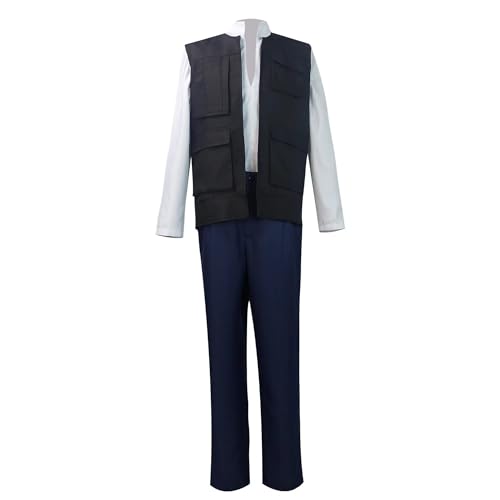 Mayerilby Herren Han Solo Kostüm Komplettes Set mit Weste Hose Shirt Han Solo Cosplay Kostüm Outfit, HAN SOLO, Small Mayerilby Herren Han Solo Kostüm Komplettes Set mit Weste Hose Shirt Han Solo Cosplay Kostüm Outfit, HAN SOLO, Small von Mayerilby