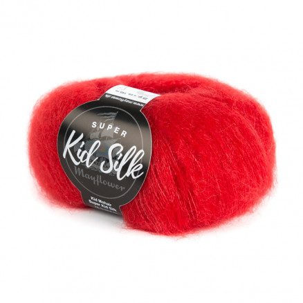 Mayflower Super Kid Silk Garn Unicolor 20 Strahlendes Rot von Mayflower