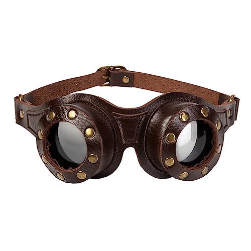 Mayibuluo SteamPunk-Brille, Retro-Industriestil Schutzbrille, Rollenspiel-Brille, Gothic-Stil, geeignet für Halloween, Karneval, Jahrmarkt, thematische Partys. von Mayibuluo