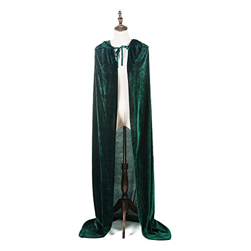 Halloweenkostüm Frauen Männer Cosplay Kap Mantel Kostüm für Rollenspiele (Dark Green, 150cm) von Mayplous