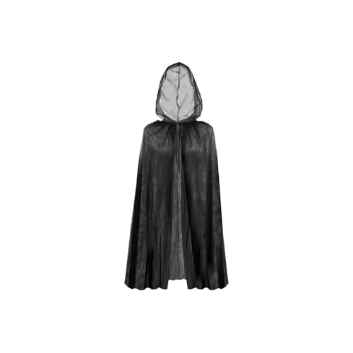 Mayplous Halloween-Kostüm, Umhang für Damen, Cosplay-Umhang für Erwachsene, langer Tüllumhang, Verkleidung, Kapuze, Verkleidung für Rollenspiele (Night/140cm) von Mayplous