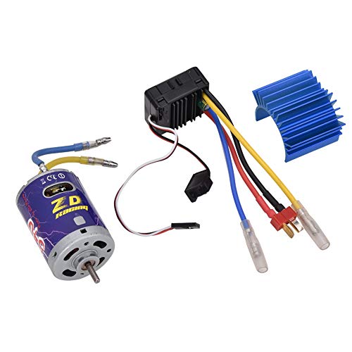 540-Bürstenmotor, 45-A-ESC-Set-Kit RC Truggy, Kompatibel mit Nicht-induktivem Bürstenlosem Motor, Maßstab 1:10, Wiederaufladbare 7,2-V-, 7,4-V- und 11,1-V-Akkus (Blau) von Mayueri