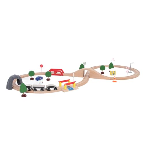 Hölzernes Eisenbahngleis-Erweiterungspaket, Puzzle-Spielzeugset, Kompatibel mit Verschiedenen Marken, Kreatives Eisenbahnsystem, Umweltfreundlich (Einloch-Brückengleis) von Mayueri