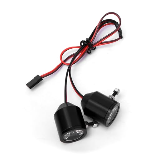 Mayueri 3-W-LED-RC-Suchscheinwerfer, Gehäuse aus Aluminiumlegierung, Empfängerbetrieb, für Alle Arten von Ferngesteuerten Autos, Schwarz, 1 Stück (2 Lichter) (Schwarz) von Mayueri