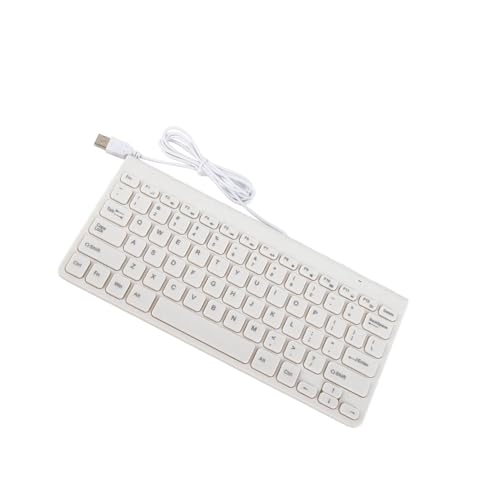 Mayueri USB-Kabel-Tastatur-Maus-Set, Kompaktes, Leichtes, Dünnes Design, Solide Tasten, Plug-and-Play, PC-Laptop, Kunststoffmaterial (Weiß) von Mayueri