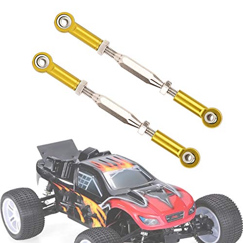 Mayueri Verstellbarer Aluminium-Servoglieder-Spurstangensatz, Präzisions-Upgrade-Teile RC-Autos, mit 5 Farboptionen, mit Redcat/EPX/HSP ZD Racing Kompatible Modelle (Gold) von Mayueri