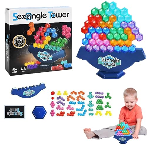 Balancespiel in Turm, Balance-Stapelspiel, sechseckiges Baustein-Puzzle, Lernspielzeug für Erwachsene und Erwachsene, Partyartikel für Familienspieleabende, Erstellen Sie u Balancespiel in Turm, Balance-Stapelspiel, sechseckiges Baustein-Puzzle, Lernspielzeug für Erwachsene und Erwachsene, Partyartikel für Familienspieleabende, Erstellen Sie u von Mbiyhgta