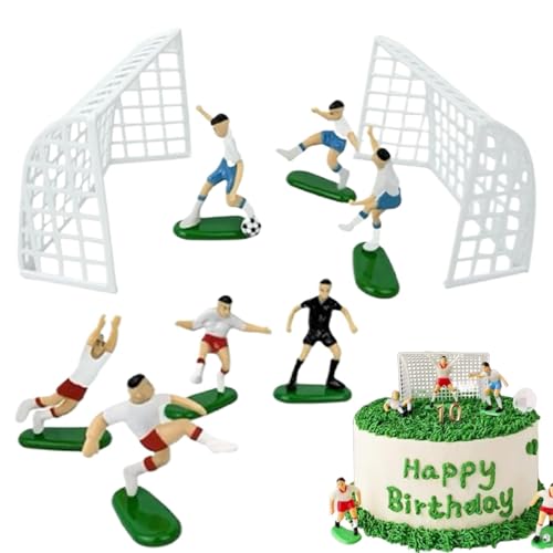 Fußball-Kuchendekorationen – Fußball-Thema-Kuchenaufsätze, Happy Birthday-Kuchenaufsatz, wiederverwendbare Fußball-Kuchendekoration, multifunktionaler Fußball-Team-Kuchenaufsatz für Kindergeburtstage von Mbiyhgta