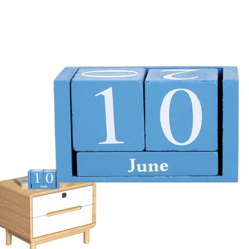 Mbiyhgta Blocs de calendrier en Bois, calendrier des blocs en Bois Pour le Bureau - Calendrier de Bureau,Blocs d'affichage de Date du Mois en Bois Pour Les enseignants Sools Rustic Farmhouse Desk von Mbiyhgta