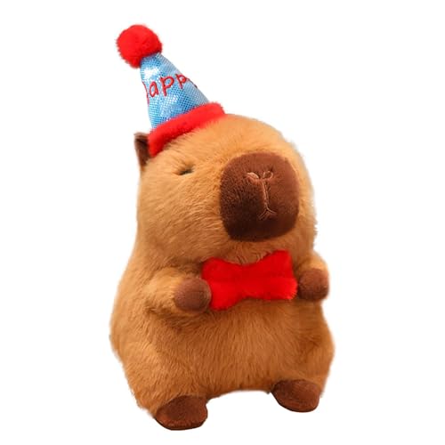 Mbiyhgta Capybara Plüschtier, Capybara Stofftier | Süßes Capybara Mit, Tier-Plüschkissen - 25 cm Große Süße Capybara-Puppe, Weiches Und Bezauberndes Plüschpuppenspielzeug Für Kinder Und Erwachsene von Mbiyhgta