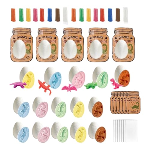 Mbiyhgta Dino Eggs Dig Kit,Dinosaurier-Eier,Dinosaurier-Ei-Spielzeug für Kinder, 20 Stück, Formton | Dinosaurier-Baukasten zur Entwicklung von Kreativität, Koordination, Teamarbeit, Kleinkindern von Mbiyhgta