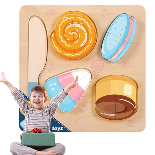 Mbiyhgta Essens-Set aus Holz, Spielzeug zum Schneiden von Obst und Gemüse, zum Schneiden von Obst und Spielzeug, Holznahrung zum Spielen, pädagogisches Küchenspielzeug, Vorschulspielzeug von Mbiyhgta