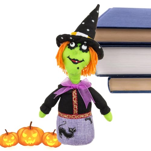 Mbiyhgta Halloween-Hexenpuppen,Plüsch-Halloween-Puppe,Gefüllte Plüsch-Halloween-Dekoration, schöne weiche Puppe | Bezaubernde Desktop-Ornamente, Kuschelspielzeug für Halloween-Kinder und Erwachsene von Mbiyhgta