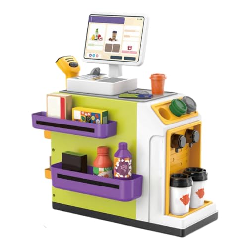 Mbiyhgta Kassenspielzeug, Kinder Spielen Kassentheke,Realistisches Spielzeug für eine Kaffeemaschine - Cartoon Play Shopping Counter zur Förderung sozialer Fähigkeiten von Mbiyhgta