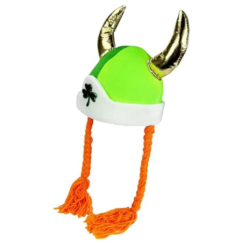 Mbiyhgta Kleeblatthut für Männer, Irischer Hornhut | Irish St. Patricks Horn Hat | Festliche Deko Dekorationen, niedlicher Mittelalter Cordant für Ballversammlung von Mbiyhgta