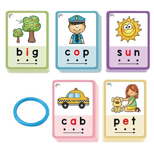 Mbiyhgta Lese-Lernkarten,70 Stück Wort-Lernkarten - Phonics Lernspiel Früherziehung Puzzle Ab 3 Jahren Für Kinder Kindergarten Zuhause Familie Mbiyhgta Lese-Lernkarten,70 Stück Wort-Lernkarten - Phonics Lernspiel Früherziehung Puzzle Ab 3 Jahren Für Kinder Kindergarten Zuhause Familie von Mbiyhgta