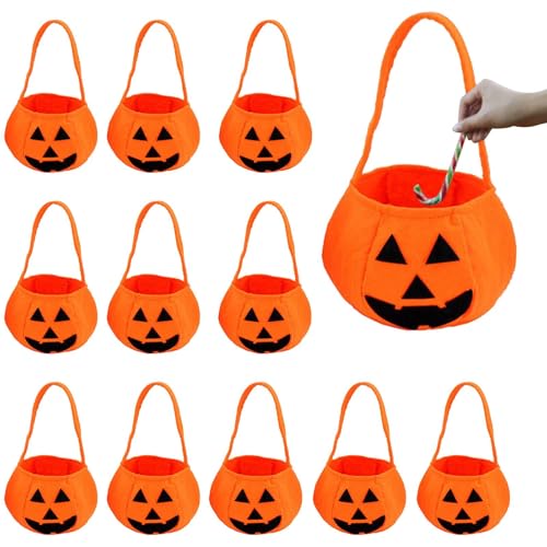 Mbiyhgta -Süßigkeitsbeutel | -Leckerli-Beutel | 12er-Pack Wiederverwendbare Halloween-Süßigkeitseimer, Halloween-Süßes oder Saures-Süßigkeiten-Organizer, Dekoration von Mbiyhgta