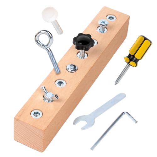 Mbiyhgta Tivet Tweneviver Board – Feinmotor, Werkzeugset, Schraubenspiel aus Holz | Holzbrett mit Bolzenschrauben und Werkzeugen für die Kleinen, um die Problemlösung zu üben Mbiyhgta Tivet Tweneviver Board – Feinmotor, Werkzeugset, Schraubenspiel aus Holz | Holzbrett mit Bolzenschrauben und Werkzeugen für die Kleinen, um die Problemlösung zu üben von Mbiyhgta