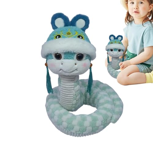 Mbiyhgta en Peluche Serpent Chinois, Peluche année Serpent - Serpent en Peluche Animal Mignon Serpent Mascotte en Peluche,Jouet en Peluche Serpent du Nouvel An Pour la famille, Les von Mbiyhgta