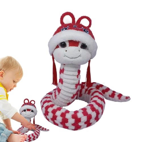 Mbiyhgta en Peluche Serpent Chinois, Peluche année Serpent - Serpent en Peluche Animal Mignon Serpent Mascotte en Peluche,Jouet en Peluche Serpent du Nouvel An Pour la famille, Les von Mbiyhgta