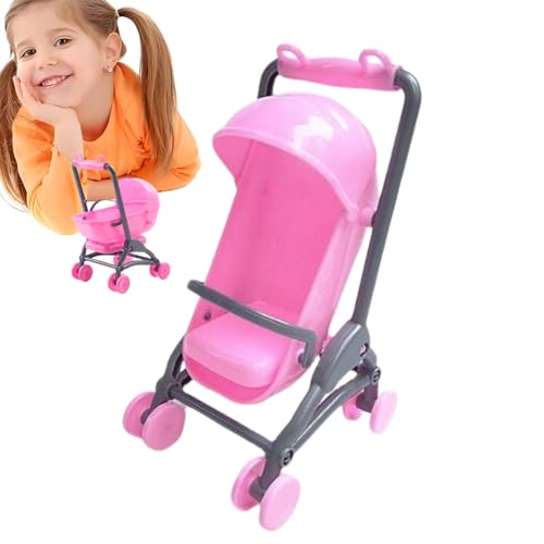 Spielzeug-Kinderwagen für Puppen | Mini-Simulierter Kinderwagen | Tragbares Puppenwagenspielzeug, realistischer Puppenwagen für Kleinkinder und Mädchen, Puppenwagenspielzeug für Toyhouse-Spiele von Mbiyhgta