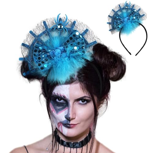 Spinnennetz-Kopfschmuck, Spinnennetz-Stirnband,Festival-Kopfschmuck, Glänzender Haarreifen Mit Spinne | Kostüm-Kopfbedeckung, Spinnen-Kopfbedeckung Für Cosplay, Abschlussball, Party, Halloween-Party von Mbiyhgta