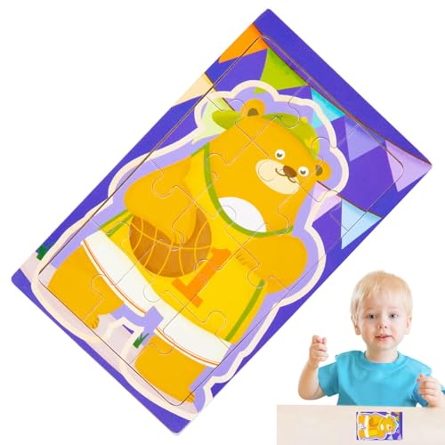 Tierpuzzle für Kleinkinder, Kleinkindpuzzles | 12-teiliges Spielzeug-Tierpuzzle Cartoon-Puzzle aus Holz - Über 3 Jahre alte Kinder fördern die Fantasie, ein Spielzeug für das Arbeitszimmer und den Kin von Mbiyhgta