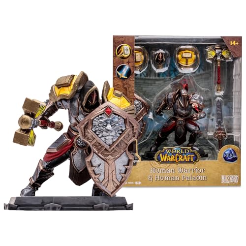 McFarlane Toys - World of Warcraft Human: Warrior/Paladin (Rare) 1:12 Posed Figure, Mehrfarbig von McFarlane