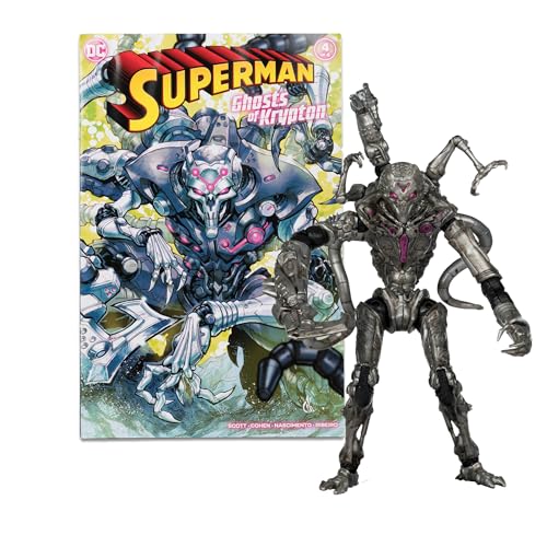 DC Direct Superman Wave 5 Brainiac 18 cm Actionfigur (Gold Label) mit Comicbuch | Premium Sammlerstück von McFarlane