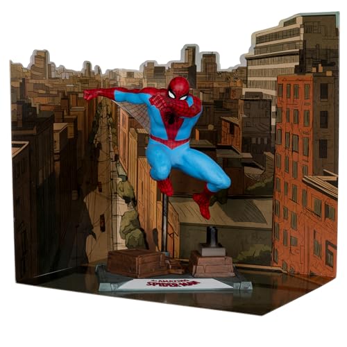 McFarlane Toys -Marvel Spider-Man Posierte Figur im Maßstab 1:10 mit Szene (The Amazing Spider-Man #38) Gold Label Toys von McFarlane