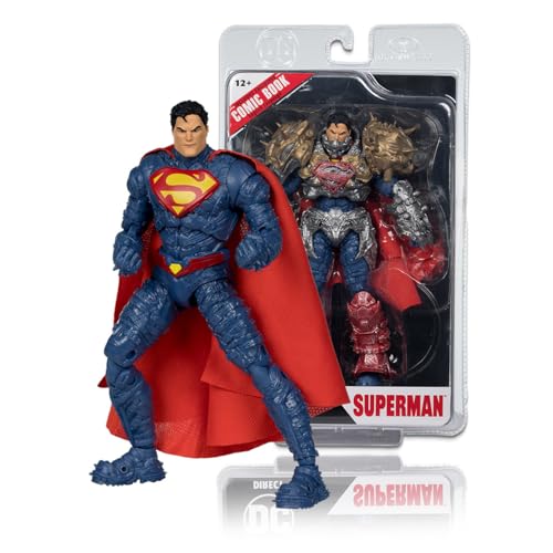 McFarlane 64385949 DC Multiverse Superman Figur Gold Edition mit exklusivem Comic aus der Superman Ghosts of Krypton Kollektion, beweglich an 22 Punkten, misst 18 cm, für Sammler, Bizak von McFarlane