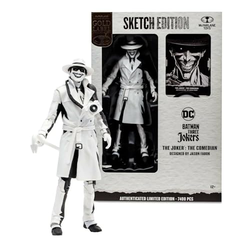 McFarlane Batman: Three Jokers DC Multiverse Actionfigur The Joker: The Comedian Sketch Edition (Gold Label) 18 cm von BANDAI