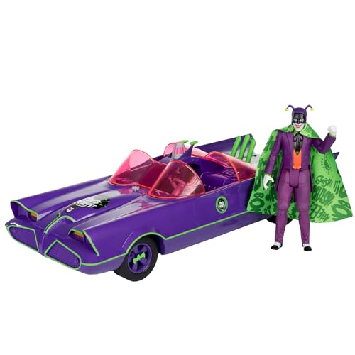 McFarlane Toys DC Retro Batmobil & The Joker (Batman 66') 2 Stück, Gold Label, Amazon Exclusive von McFarlane