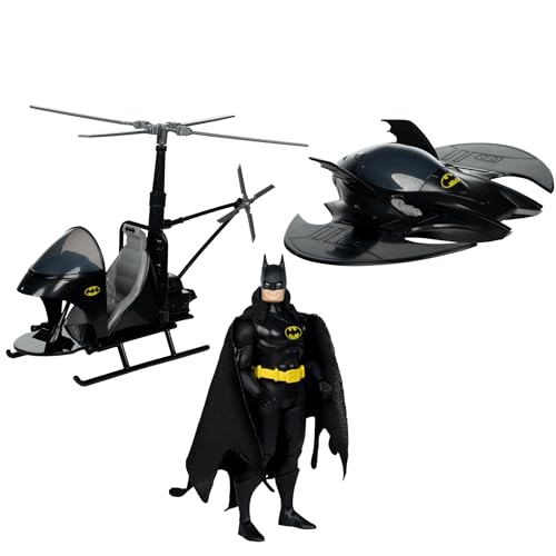 McFarlane Toys DC Super Powers Batman mit Batwing und Whirlybat, 3 Stück, Gold Label, exklusiv bei Amazon von McFarlane