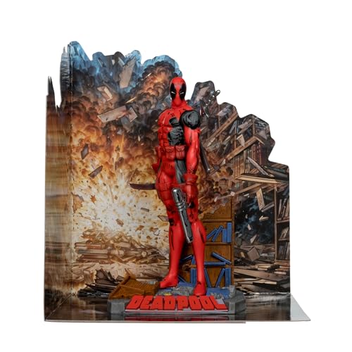 McFarlane Toys - Marvel Deadpool Posierte Figur im Maßstab 1:10 mit Szene (The New Mutants #98) von McFarlane